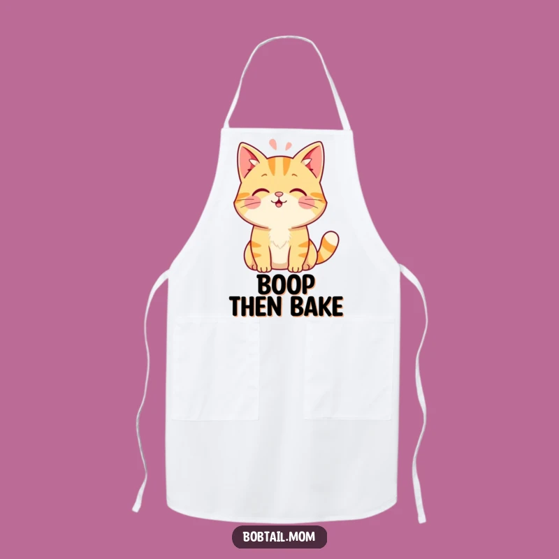 Funny Bobtail Cat Apron: Cook with Cuteness and a Head Boop Design Gift