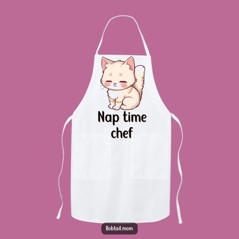 Funny Bobtail Cat Apron: Cute Fluffy Cat Kitchen Wear, Cooking Gift