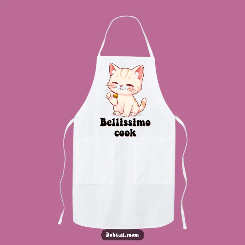 Funny Bobtail Cat Apron: Dainty Paw Bell Kitchen Wear, Playful Gift