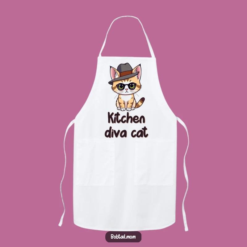 Funny Bobtail Cat Hat Apron - Kitchen Feline Chef Funny Gift
