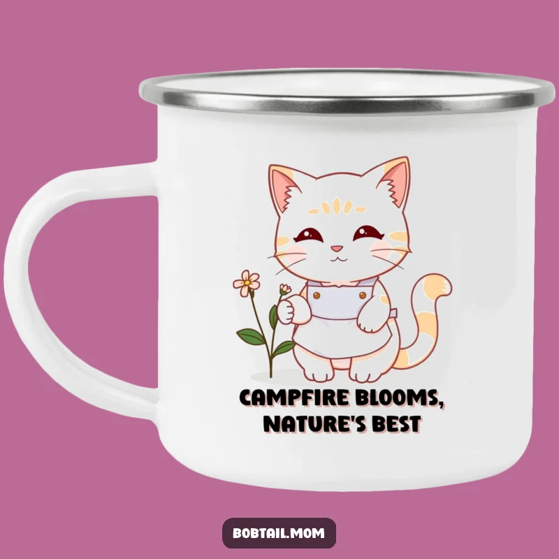 Funny Bobtail Cat Gardener Camping Mug: Grow Your Joy Outdoors with Feline Charm