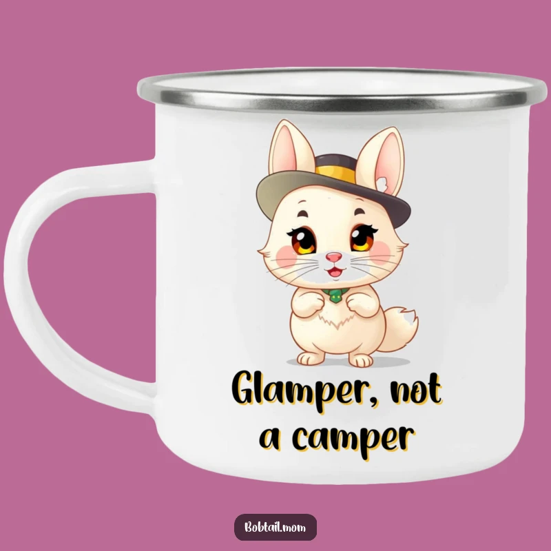 Funny Bobtail Sassy Hat Camping Mug: Adventure with Attitude, a Hilarious Outdoor Gift