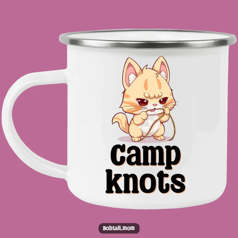 Funny Bobtail String Camping Mug: Rugged Determined Dog Cup, Ideal Funny Outdoor Gift
