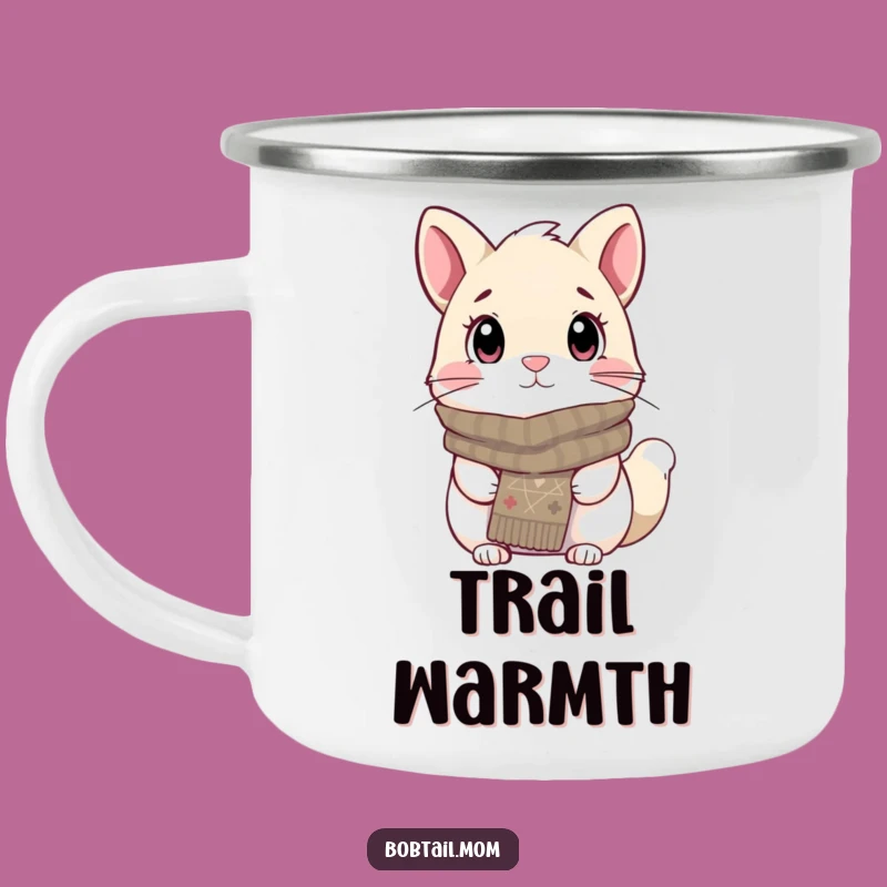 Funny Bobtail Cozy Scarf Camping Mug: Rugged Dog Lover Cup, Ideal Funny Outdoor Gift