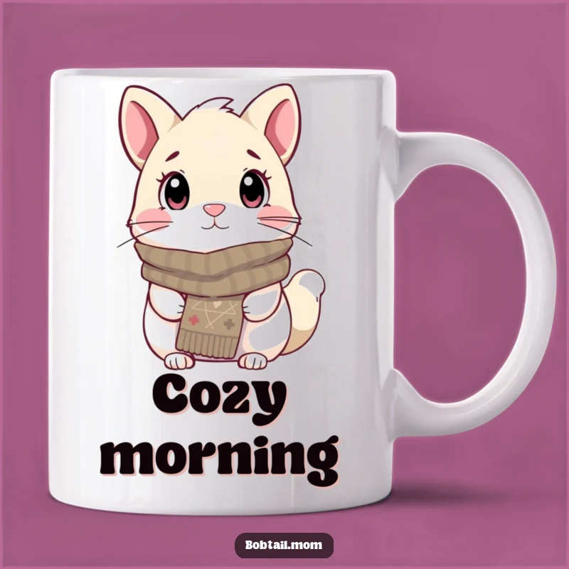 Funny Bobtail Cozy Scarf Mug: Warm Dog Lover Gift, Perfect for Snug Mornings
