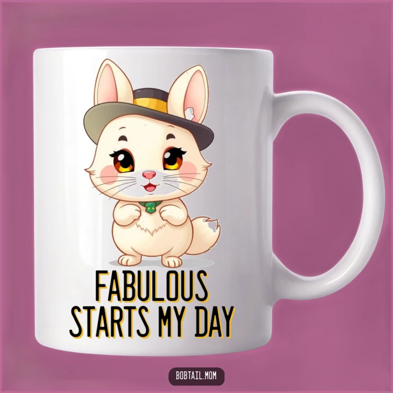 Funny Bobtail Sassy Hat Mug: The Purrfectly Chic and Funny Gift for Cat Lovers
