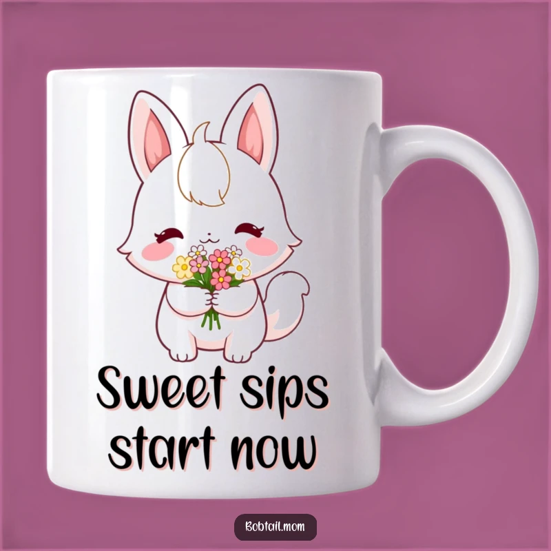 Funny Shy Bobtail Flower Mug: Sweet Gestures, a Hilarious and Heartwarming Gift