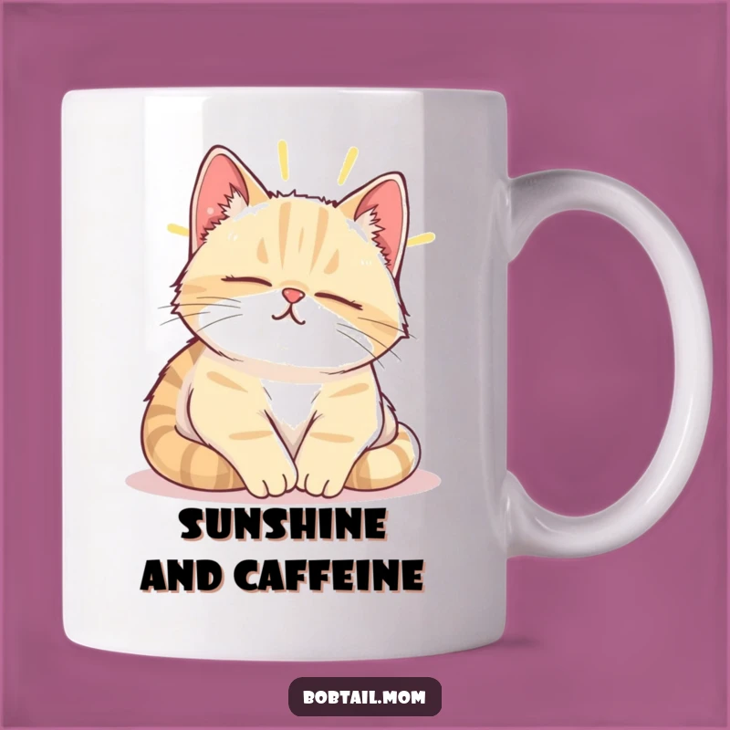 Funny Bobtail Cat Sunbeam Nap Mug - Relaxing & Humorous Gift for Cat Lovers