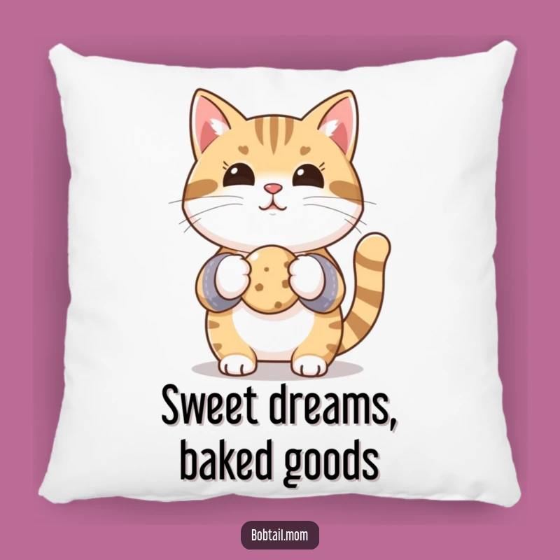 Funny Bobtail Cat Baker Pillow - Plush Comfort & Hilarious Kitchen Decor