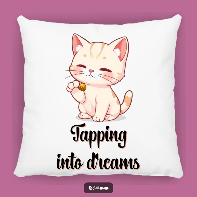 Funny Bobtail Cat Pillow: Dainty Paw Bell Cushion, Cozy & Playful Decor