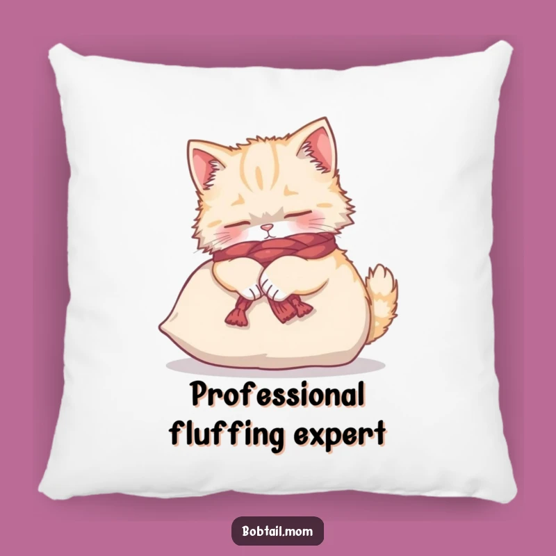 Funny Bobtail Cat Yarn Scarf Pillow - Soft & Comfy Decorative Pillow Gift