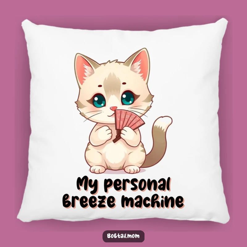 Funny Bobtail Cat Fanning Pillow: Chic Comfort with a Humorous Feline Touch