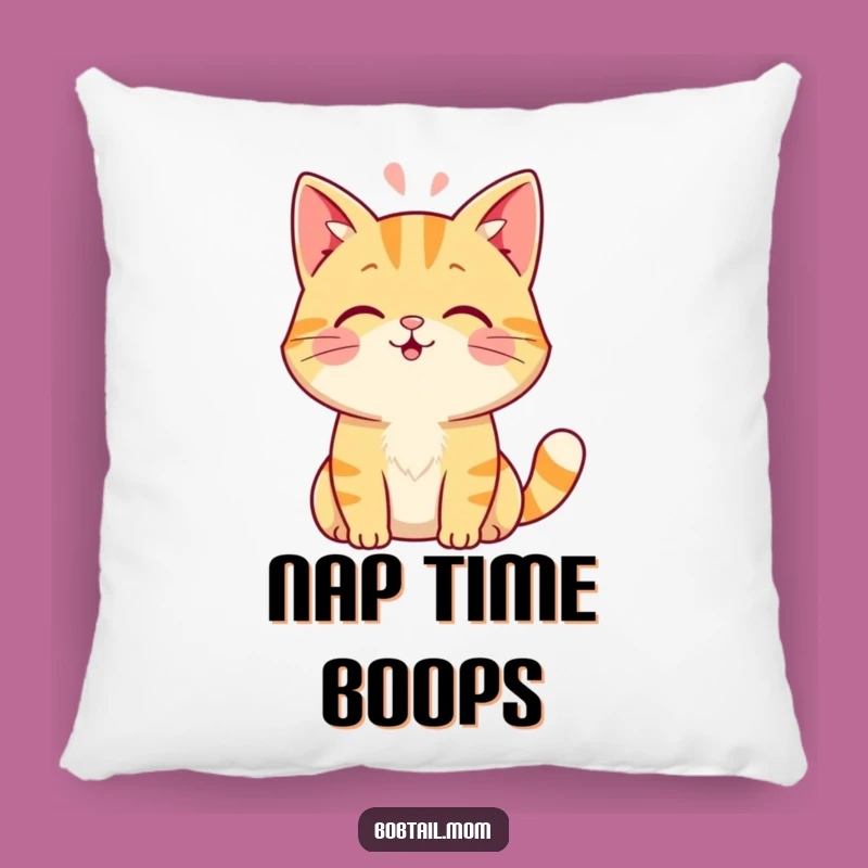 Funny Bobtail Cat Pillow: Cozy Comfort with a Head Boop Design Gift