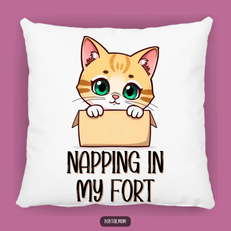 Cozy Funny Bobtail Cat Peeking Pillow: Embrace Your Inner Curiosity