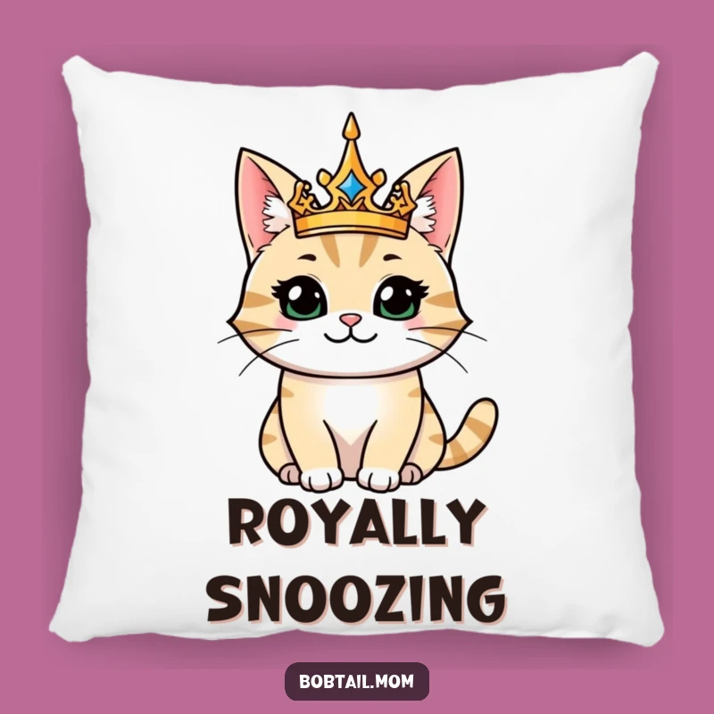 Funny Majestic Bobtail Cat King Pillow: Regal Comfort Achieved!