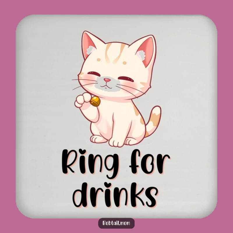 Funny Bobtail Cat Coaster: Dainty Paw Bell Protector, Playful Home Gift