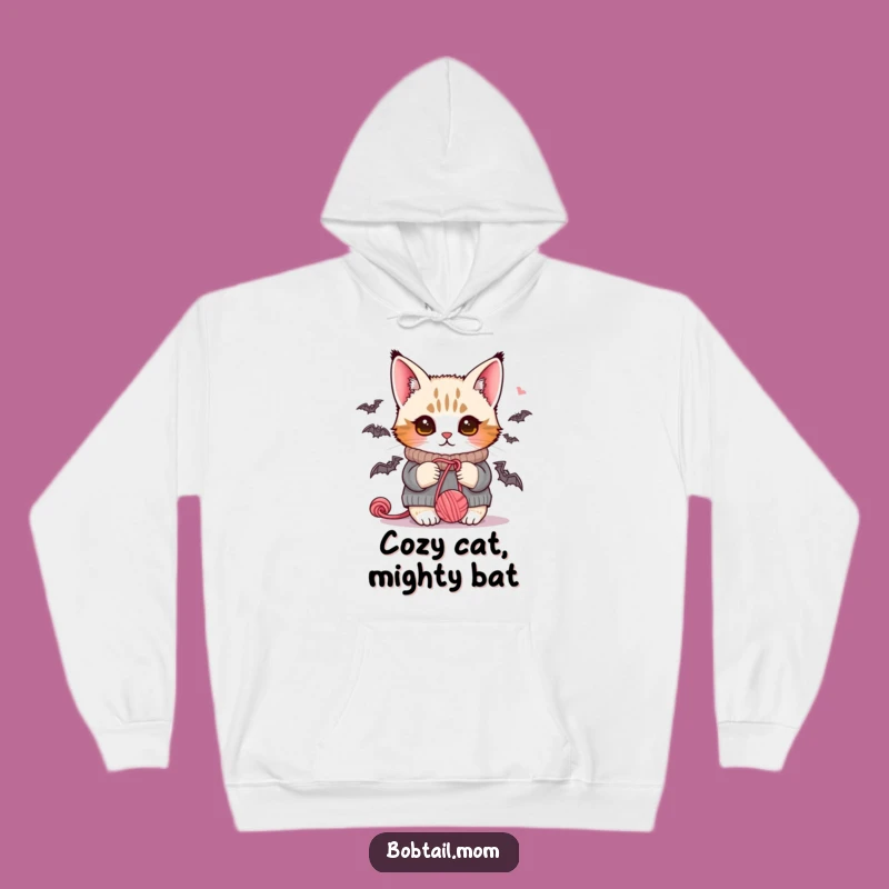 Funny Bobtail Cat Cozy Sweater Hoodie - Warm & Hilarious Cat Lover Gift