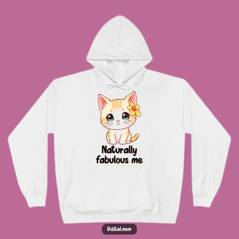 Cozy Funny Bobtail Cat Flower Hoodie: Snuggle Up with Curious Feline Warmth