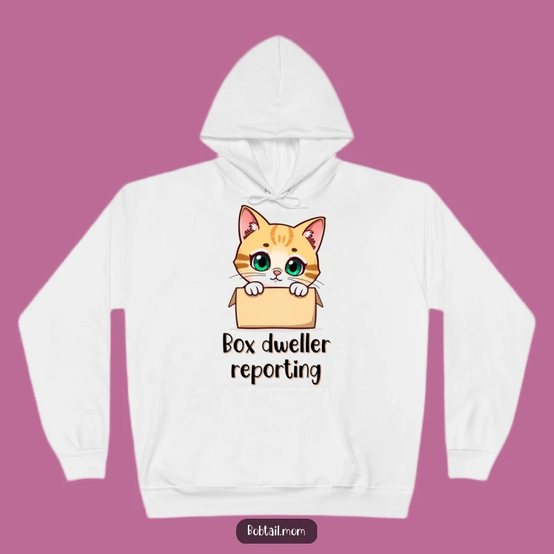 Cozy Funny Bobtail Cat Peeking Hoodie: Warmth Meet Mystery
