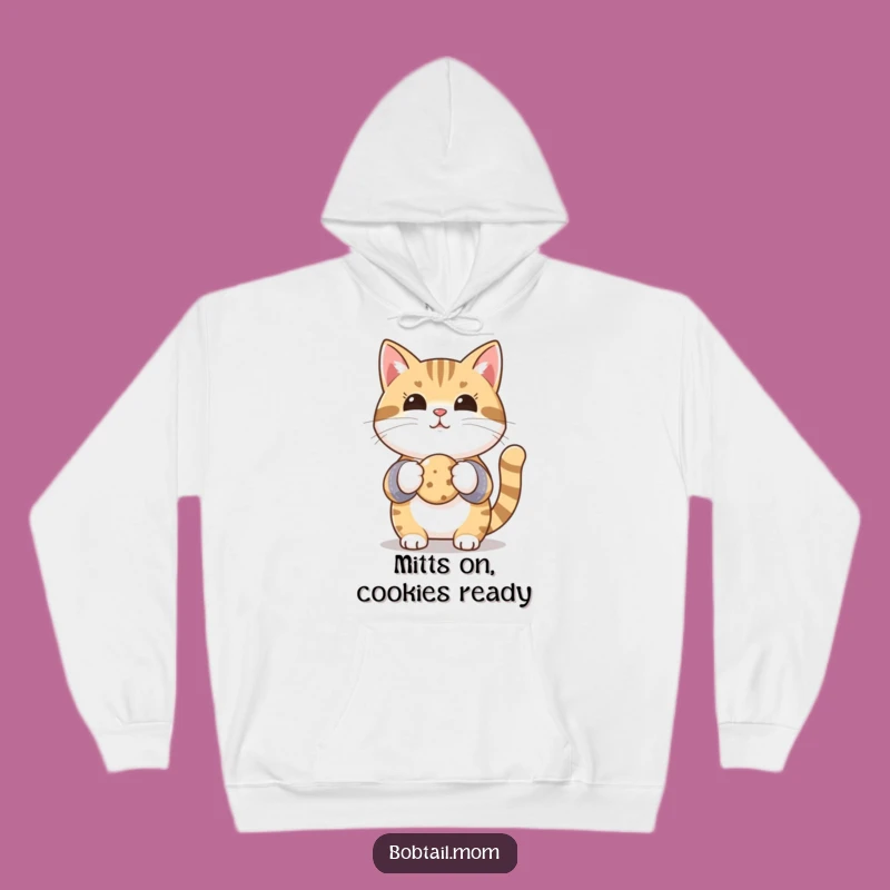 Funny Bobtail Cat Baker Hoodie - Cozy Mitts & Cookie Comfort