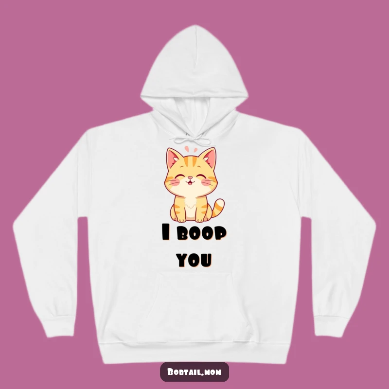 Funny Bobtail Cat Hoodie: Cozy Comfort with a Head Boop Design Gift