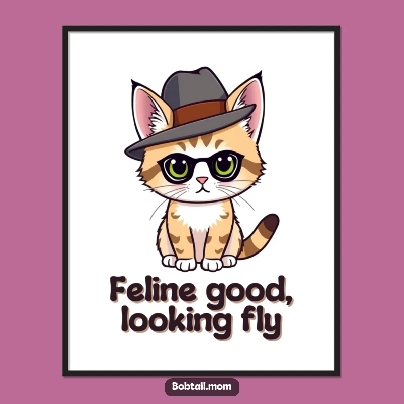 Elegant Cat Art Free Printable: Fashion Hat Downloadable Decor