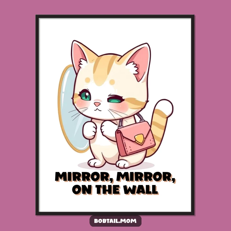 Free Printable Wall Art: Chic Bobtail Cat Posing, Hilarious Downloadable Decor