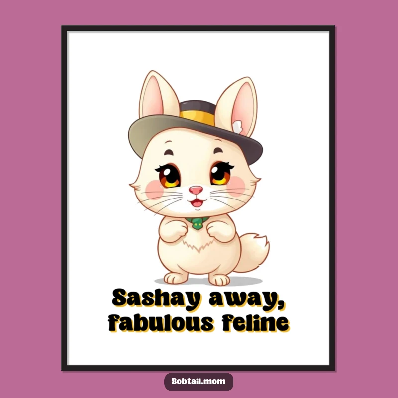 Funny Bobtail Sassy Pose Free Printable Wall Art, Hilarious Downloadable Decor!