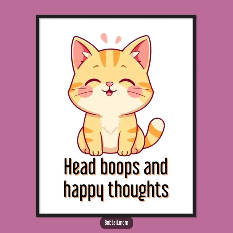Funny Free Printable Wall Art: Cat Head Boop Cute Decor Downloadable