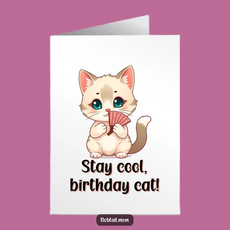 Free Printable Chic Bobtail Cat Birthday Card: Fabulous DIY Downloadable Gift