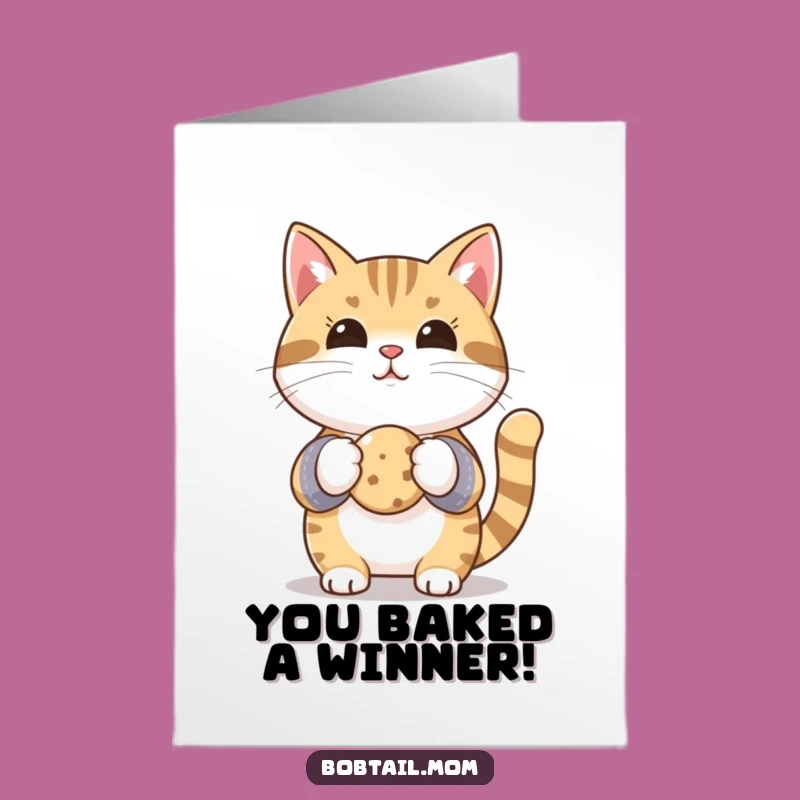Free Printable Bobtail Cat Oven Mitts Cookie Congrats Card - Funny Downloadable Gift