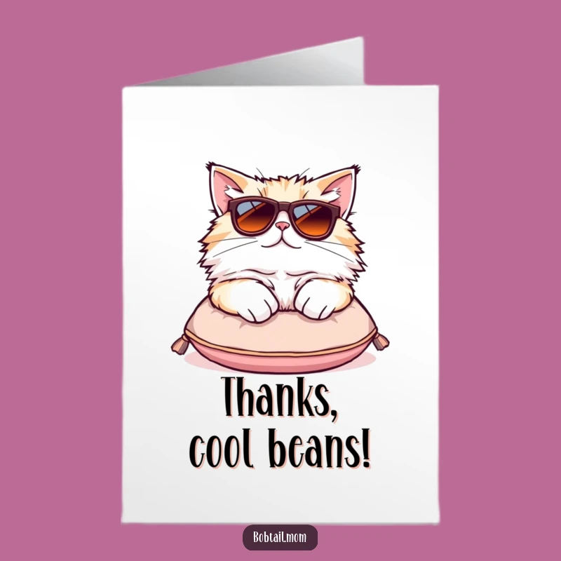 Free Printable Thank You Card: Bobtail Cat Sunglasses - Humorous Downloadable Gift