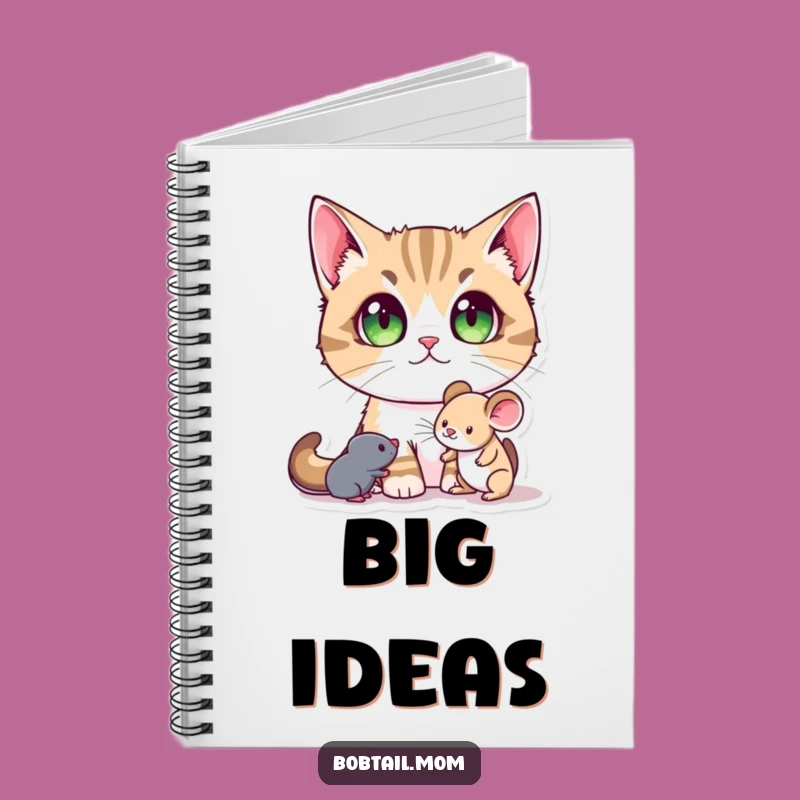 Funny Bobtail Cat Notebook: Wide-Eyed Wonder Journal, Perfect for Ideas