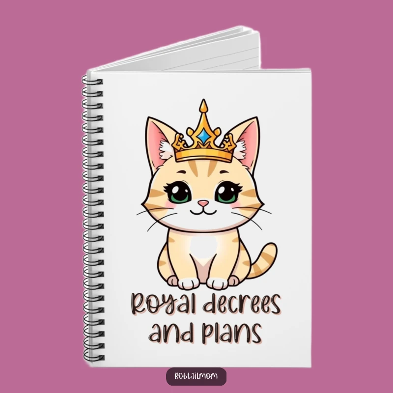 Funny Majestic Bobtail Cat King Notebook: Jot Down Royal Edicts!