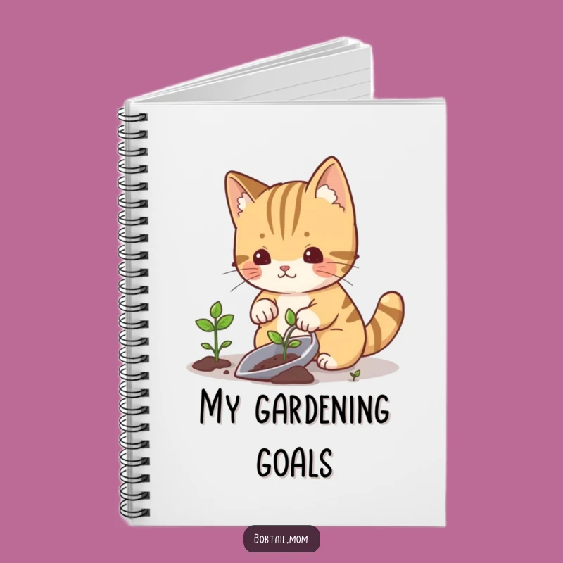 Funny Gardening Cat Bobtail Notebook - Creative Funny Gift for Notes