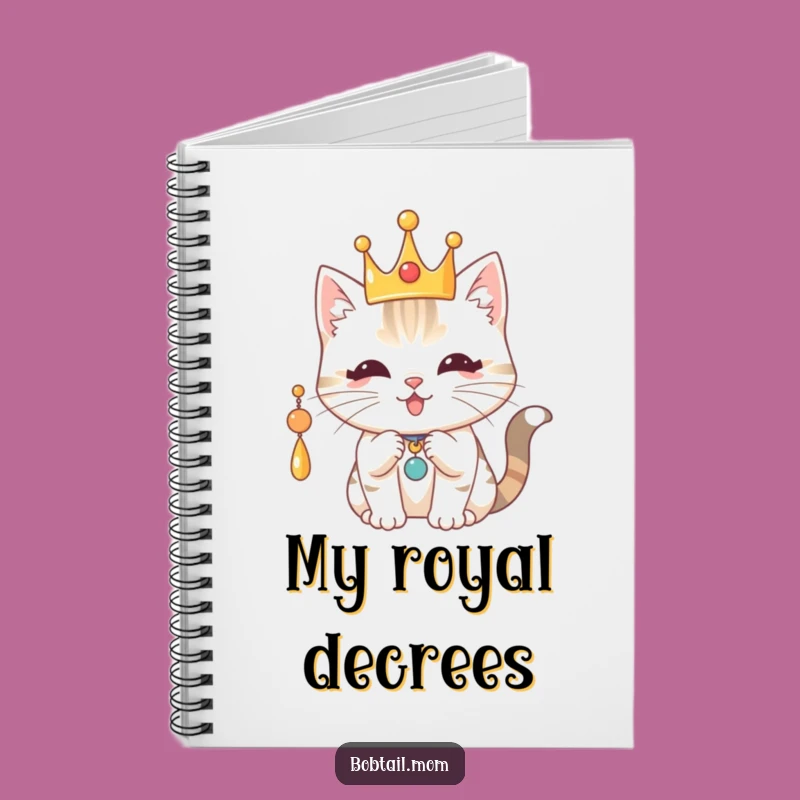 Funny Royal Bobtail Cat Notebook: Jot Down Royal Decrees