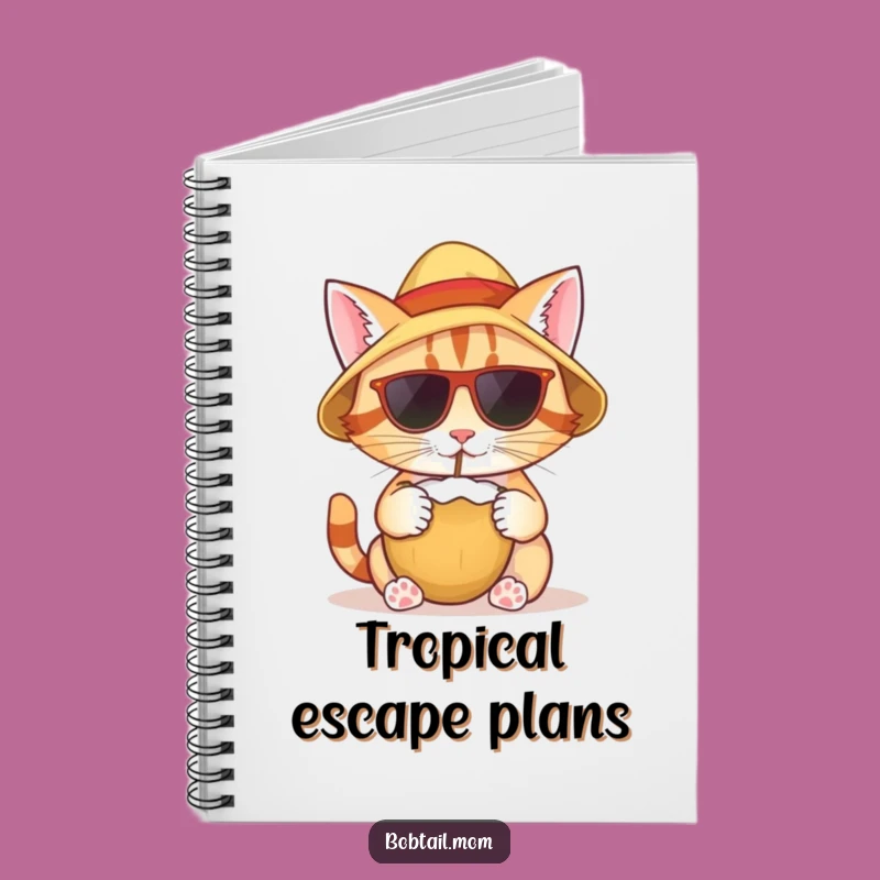Funny Bobtail Cat Tropical Notebook: Journal Your Dreams with Hilarious Style