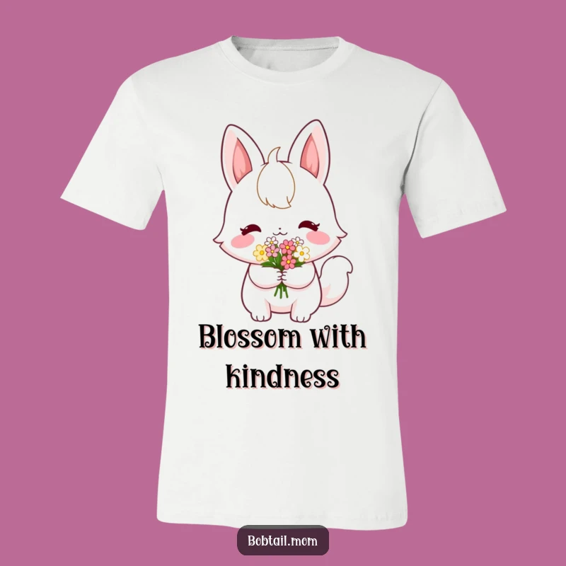 Funny Shy Bobtail Flower T-Shirt: Wear Your Kindness, a Hilarious Heartwarming Gift