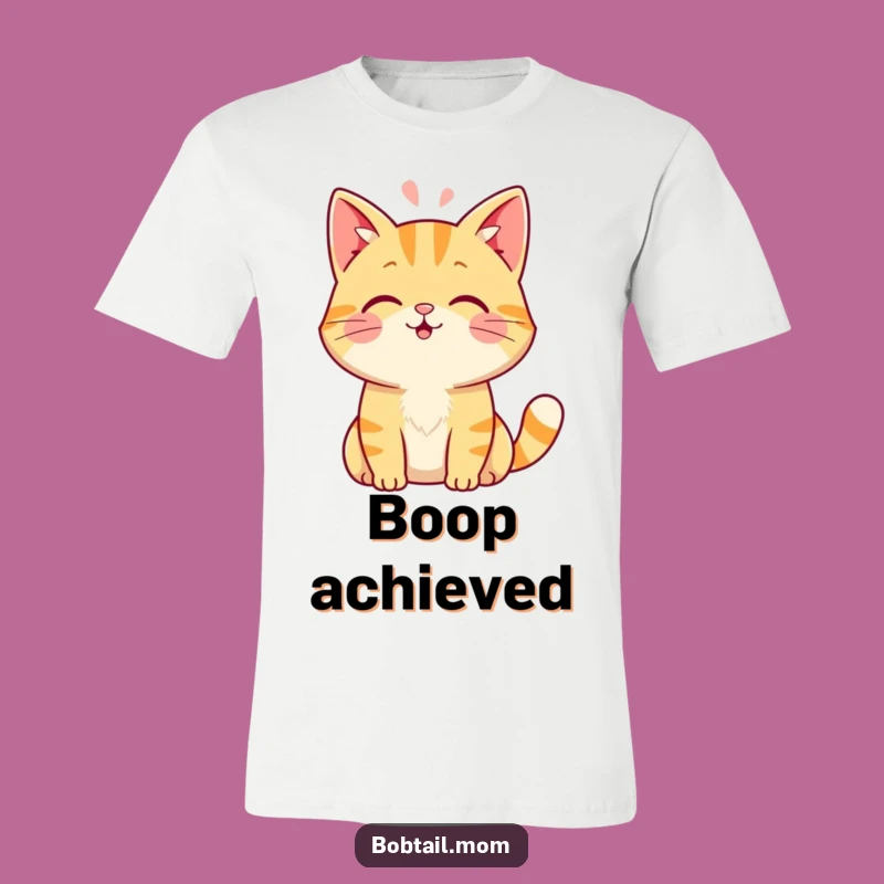 Funny Bobtail Cat T-Shirt: Wearable Cuteness with a Head Boop Design Gift