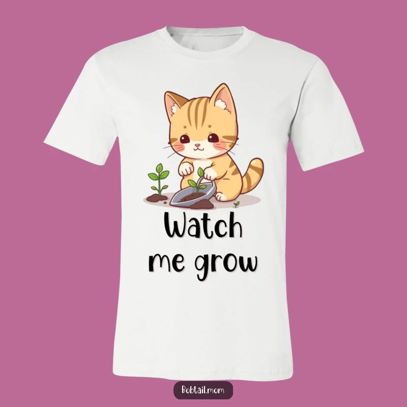 Funny Gardening Cat Bobtail T-Shirt - Adorable Funny Gift for Gardeners