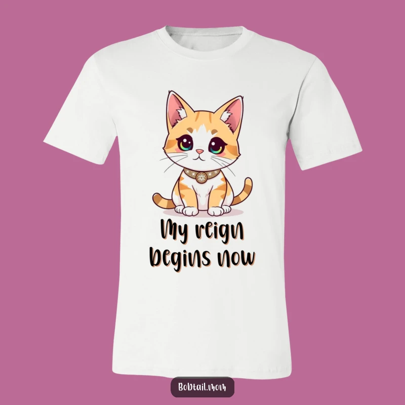 Funny Bobtail Cat Survey T-Shirt - Sparkly Collar & Hilarious Attitude