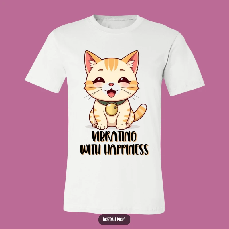 Funny Bobtail Cat Bell Collar Purr T-Shirt - Cheerful & Hilarious Cat Apparel