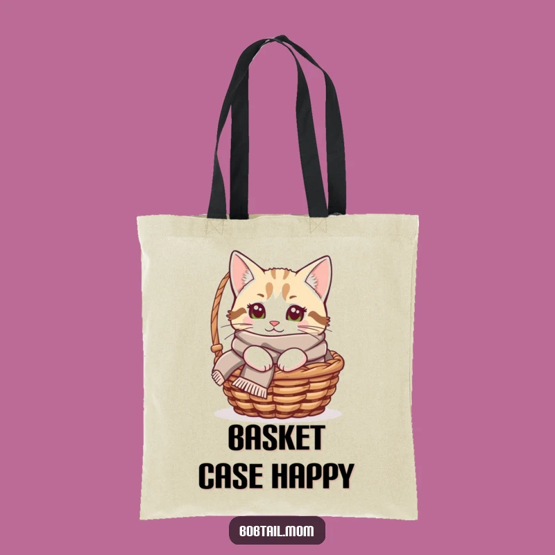 Funny Bobtail Cat Scarf Tote Bag - Cozy Kitty Carrier Gift