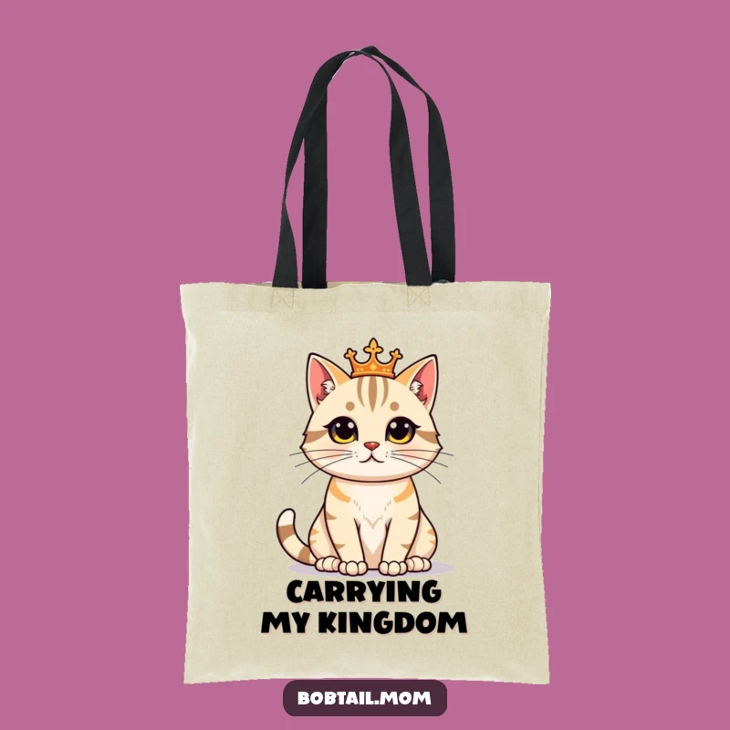 Funny Bobtail Cat Regal Tote Bag: Carry Proudly with Feline Style, Chic Funny Gift
